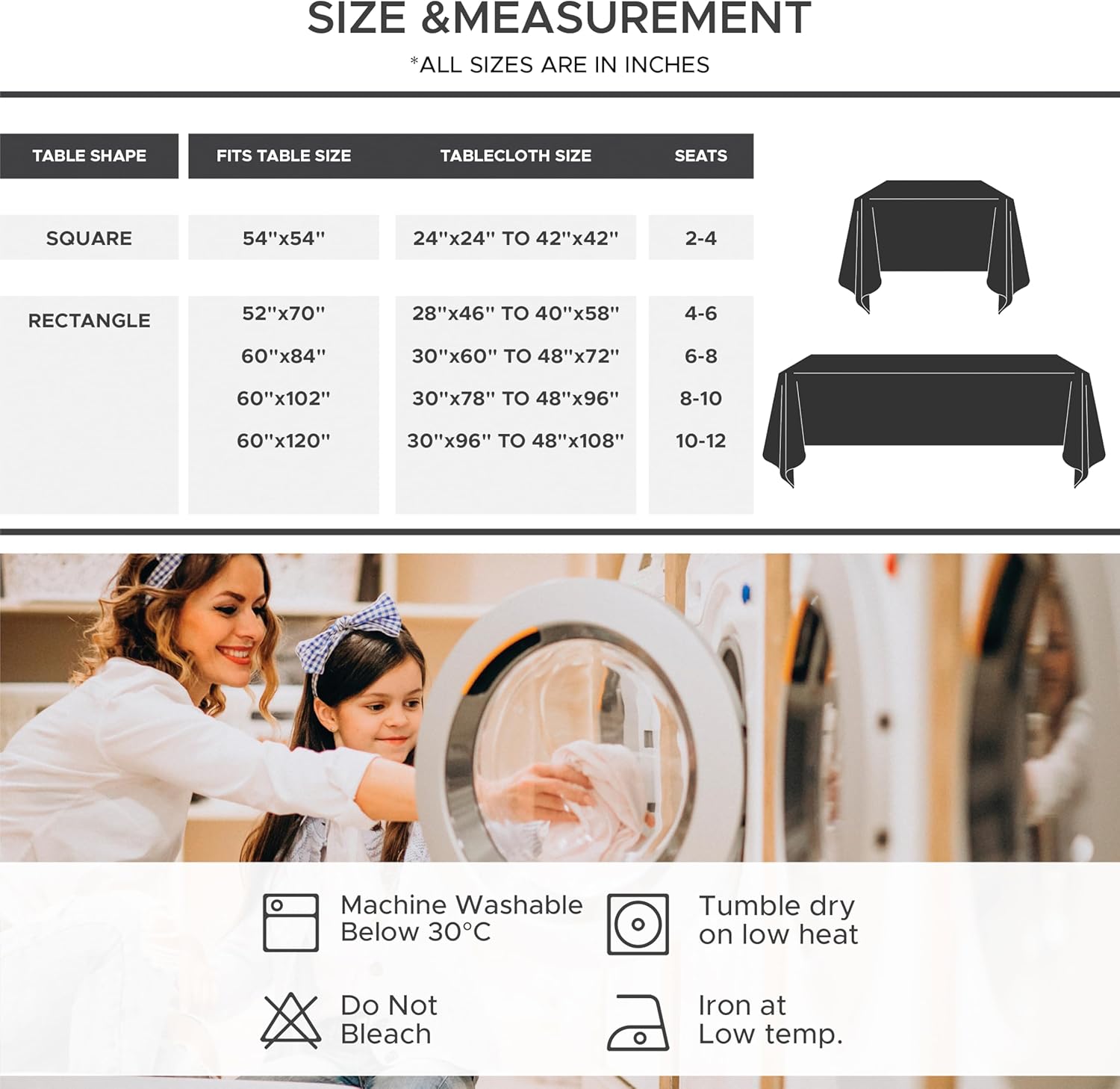 2 Pack Faux Linen Rectangle Tablecloths: Waterproof Stain Resistant Wrinkle Free Textured Table Cloth, Washable Burlap Fabric Table Cover for Kitchen Dining Party, 52x70 Inch, Nature