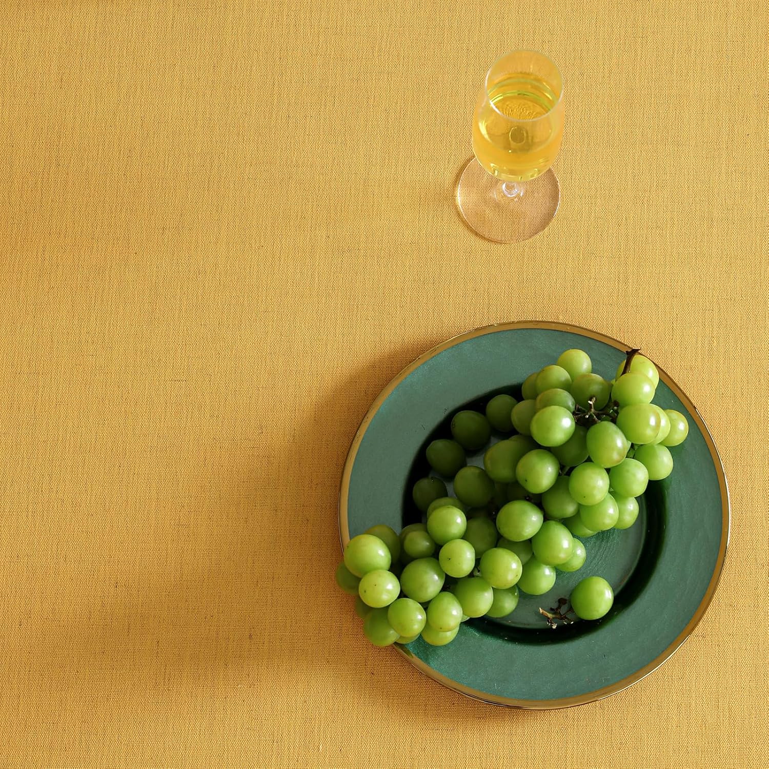 Yellow Tablecloth for Rectangle Tables,Linen Table Cloth Solid Color Plain Simplicity,Heavy Durable Table Cover for Dining Kitchen Decor Party Banquet,63"*94"
