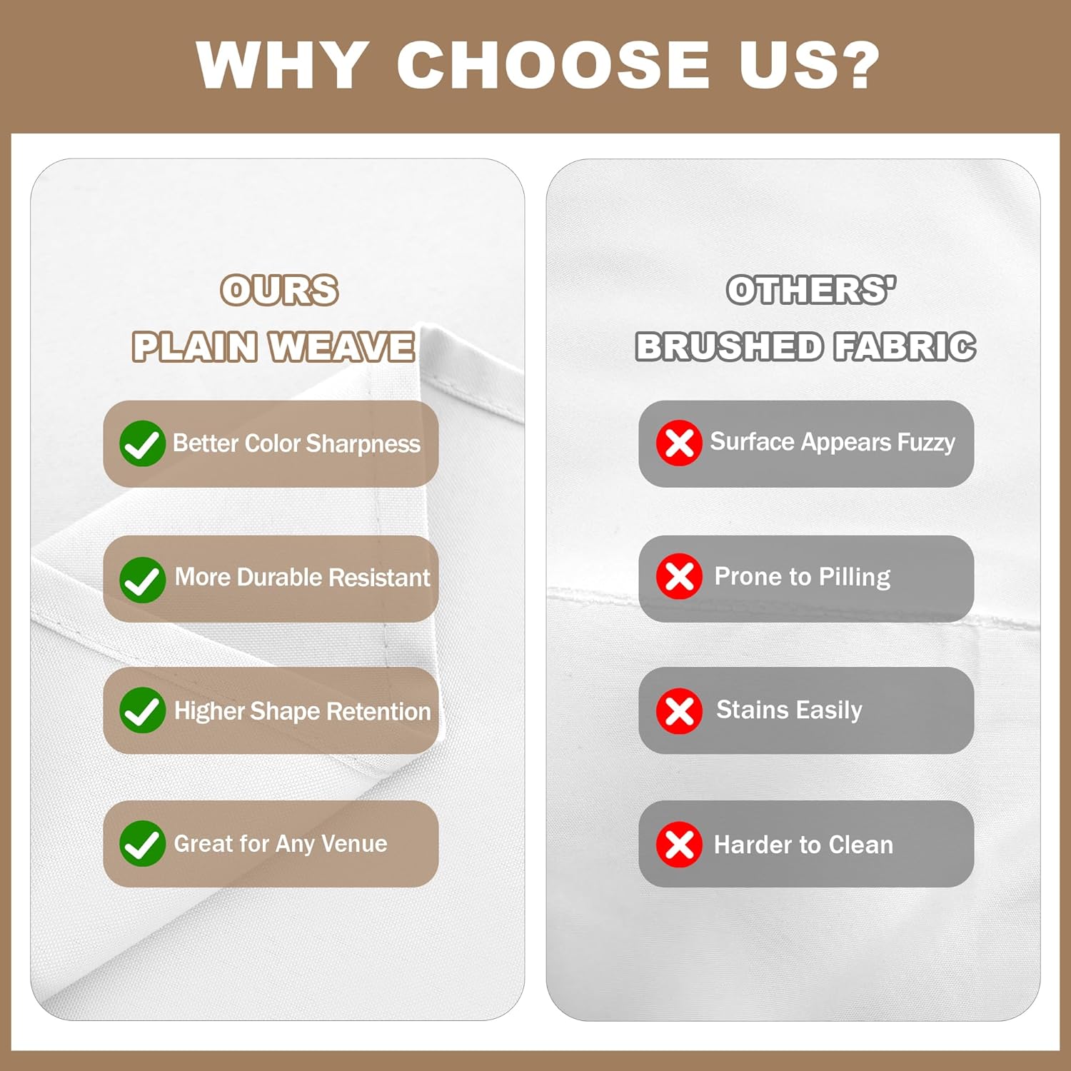  8 Pack Table Cloth Rectangle Table: Stain and Wrinkle Resistant Tablecloth Rectangular, Washable Polyester Tablecloths for Wedding Party Dining Banquet Event Catering(White, 70x120 Inch)