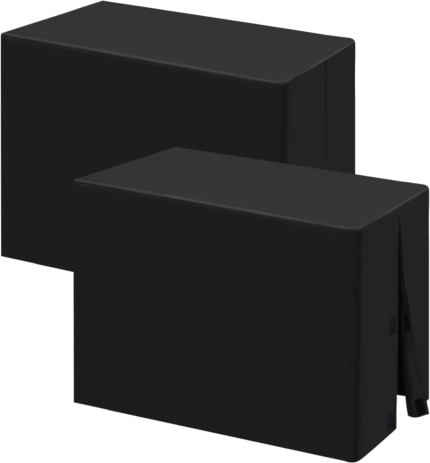 Table Covers, 2 Pack 4FT Table Cover Fitted, Black Table Cover Protector for Folding Table, 48 x 24 Inch Fitted Tablecloth for 4 Foot Tables