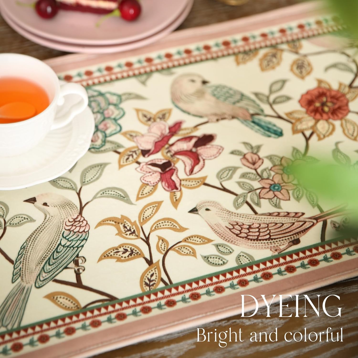 Velvet French Table Runner Farmhouse for Home Kitchen Dining Decor Parties Family Dinners Wedding 12"*63"