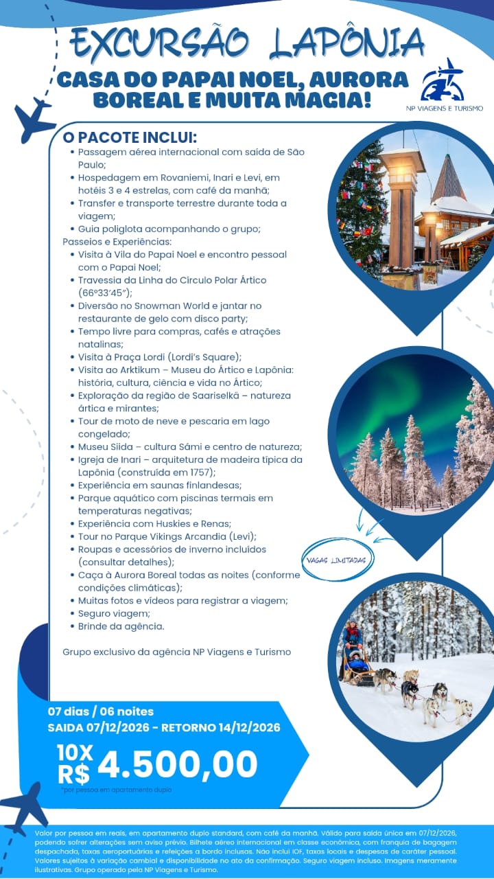 Excursão Lapônia Dez/26
