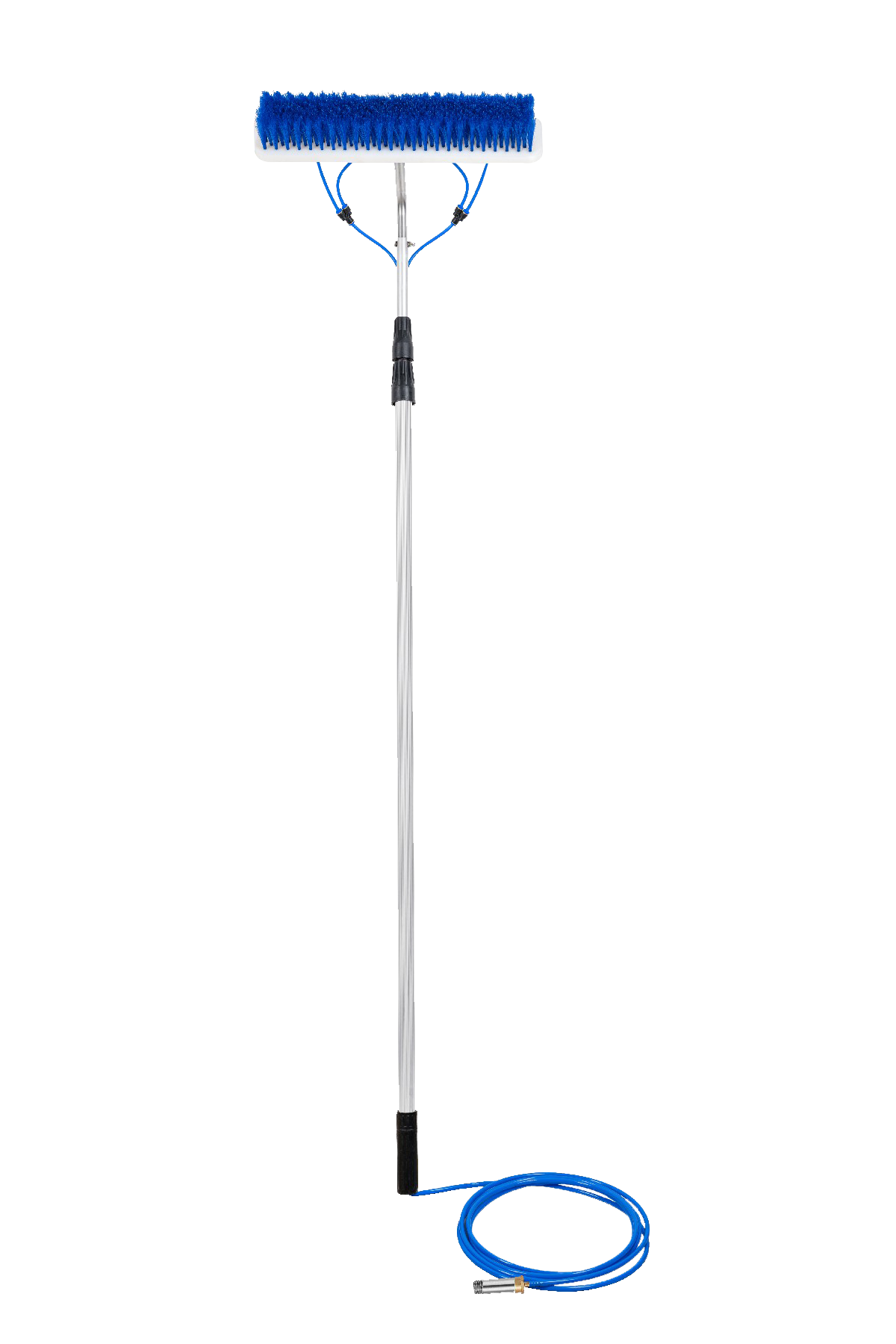 Heavy Duty Solar Panel Cleaning Kit With Nylon Water Brush With PU Pipe & Aluminiume Flexible Talescopic Pole 3 meter pole 