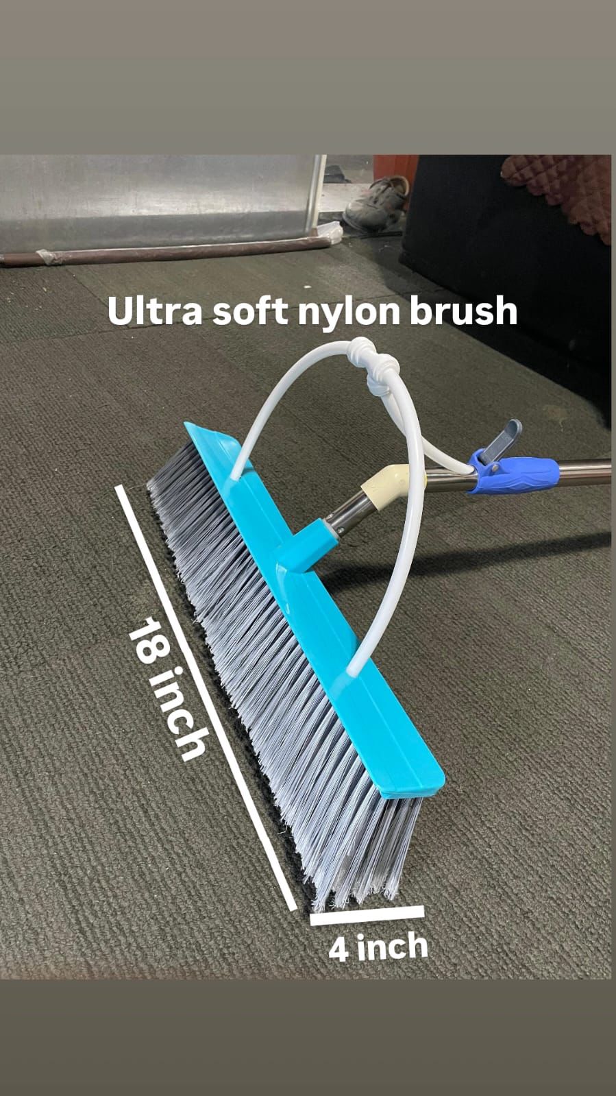 Plastic Nylon Water Brush With PU Pipe & water system Talescopic Pole 8 foot