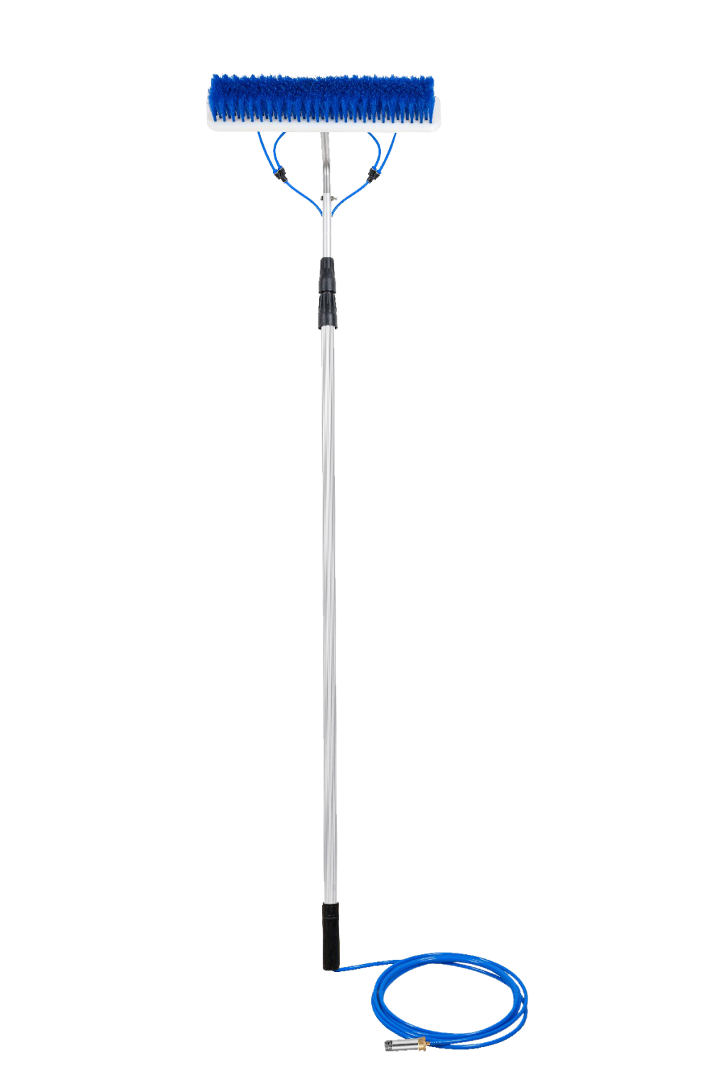 Heavy Duty Solar Panel Cleaning Kit With Nylon Water Brush With PU Pipe & Aluminiume Flexible Talescopic Pole 4 meter pole