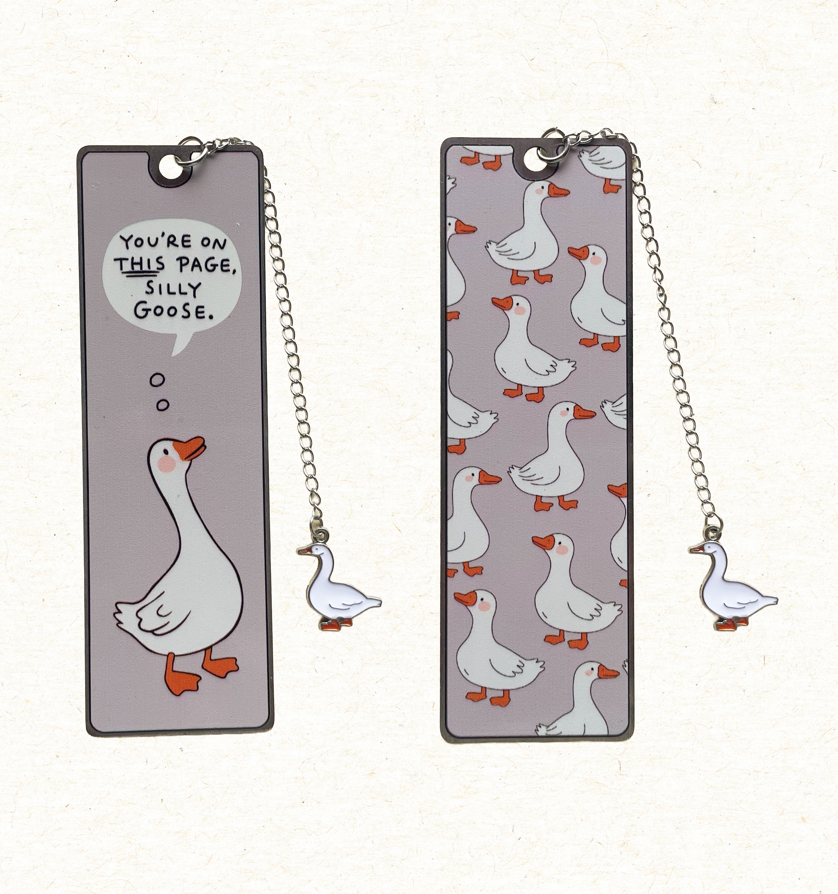 Separador de libros con dije Silly Goose