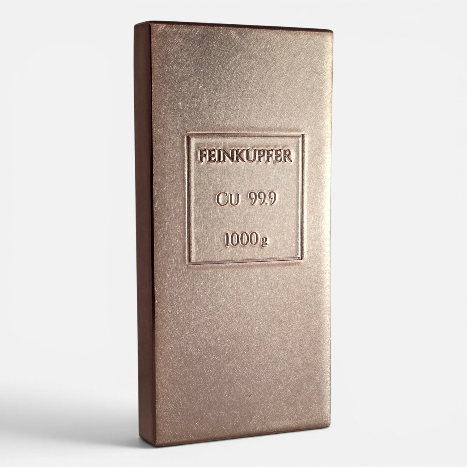 Kupferbarren 1 kg (1000g) - Modell A1 – Oberflächenfinish: Satin