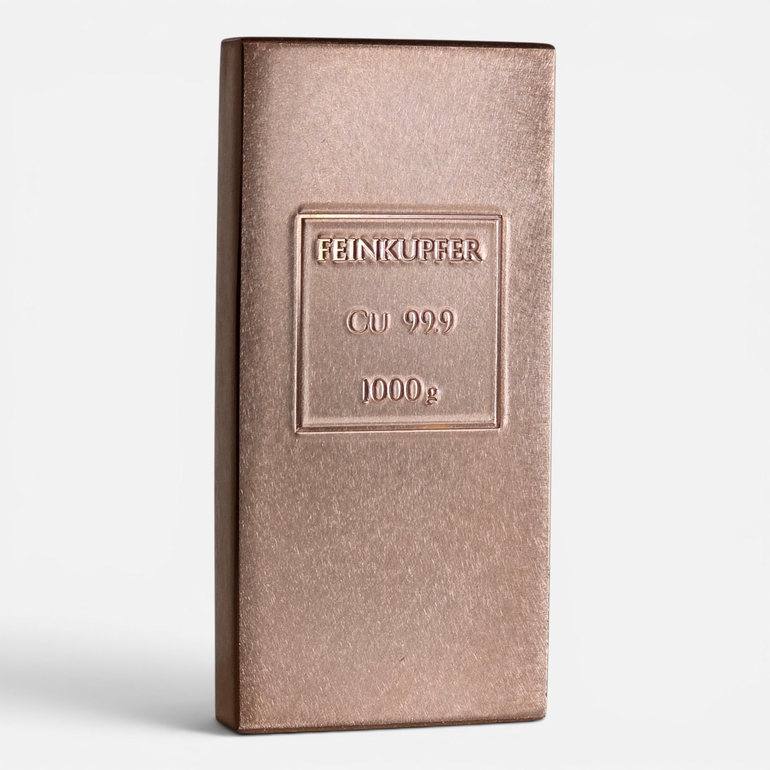 Kupferbarren 1 kg (1000g) - Modell A1 – Oberflächenfinish: Satin