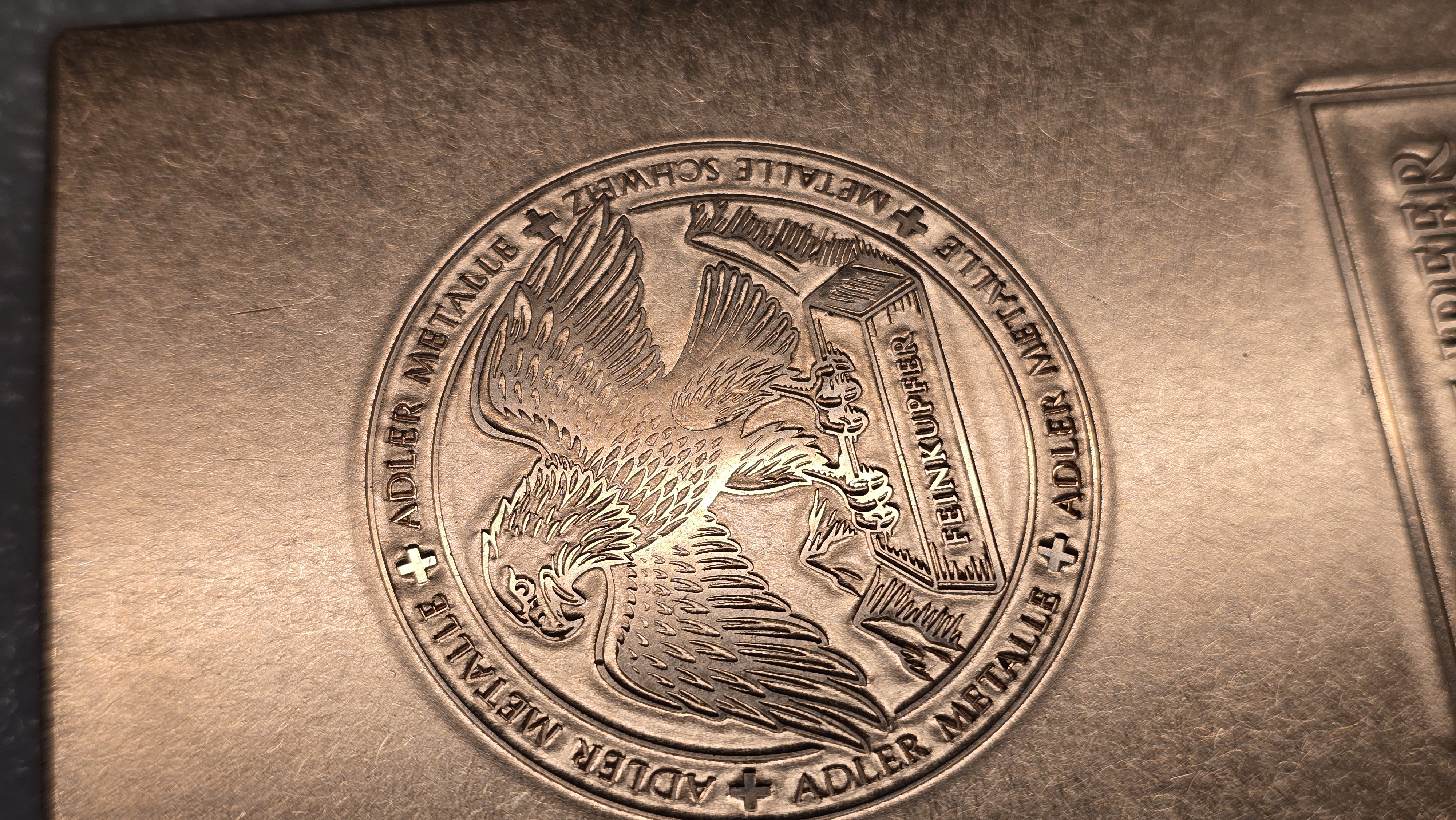 TOP NEUHEIT! Kupferbarren 1 kg (1000g) - Muster C – Oberflächenfinish Satin