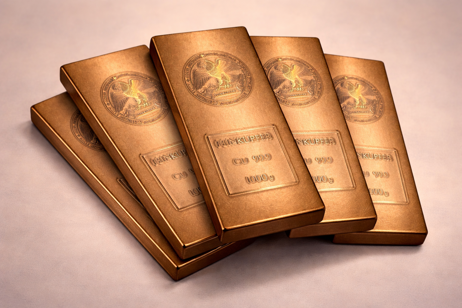 TOP NEUHEIT! Kupferbarren Set -5 kg (5000g) - Muster C – Oberflächenfinish Satin