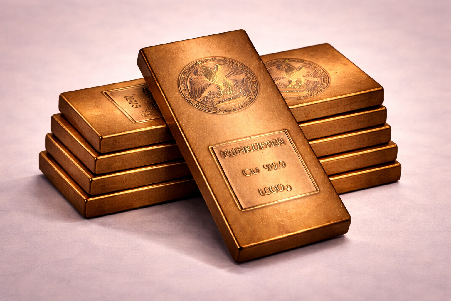 TOP NEUHEIT! Kupferbarren Set -10 kg (10000g) - Muster C – Oberflächenfinish Satin