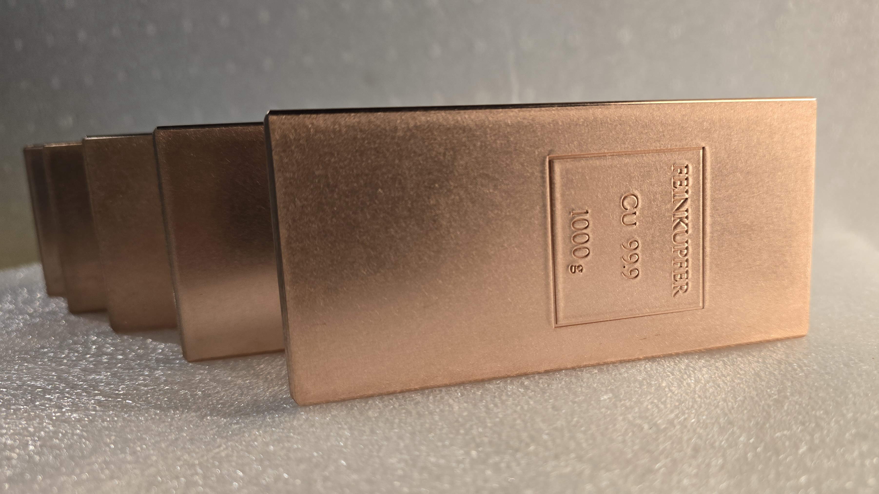 Set aus 10 Kupferbarren - Satin – 10 × 1 kg (insgesamt 10 kg)