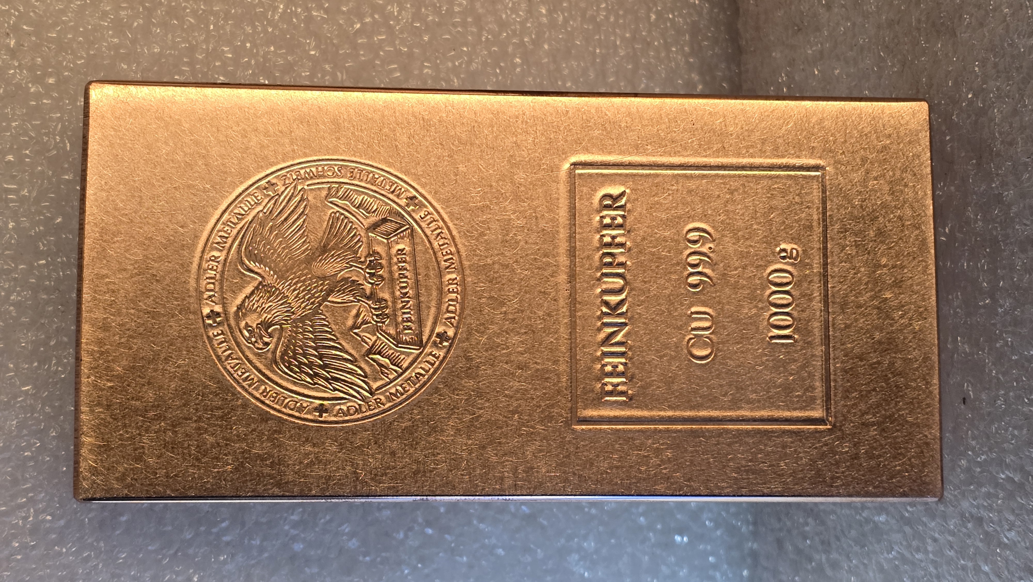 TOP NEUHEIT! Kupferbarren Set -10 kg (10000g) - Muster C – Oberflächenfinish Satin