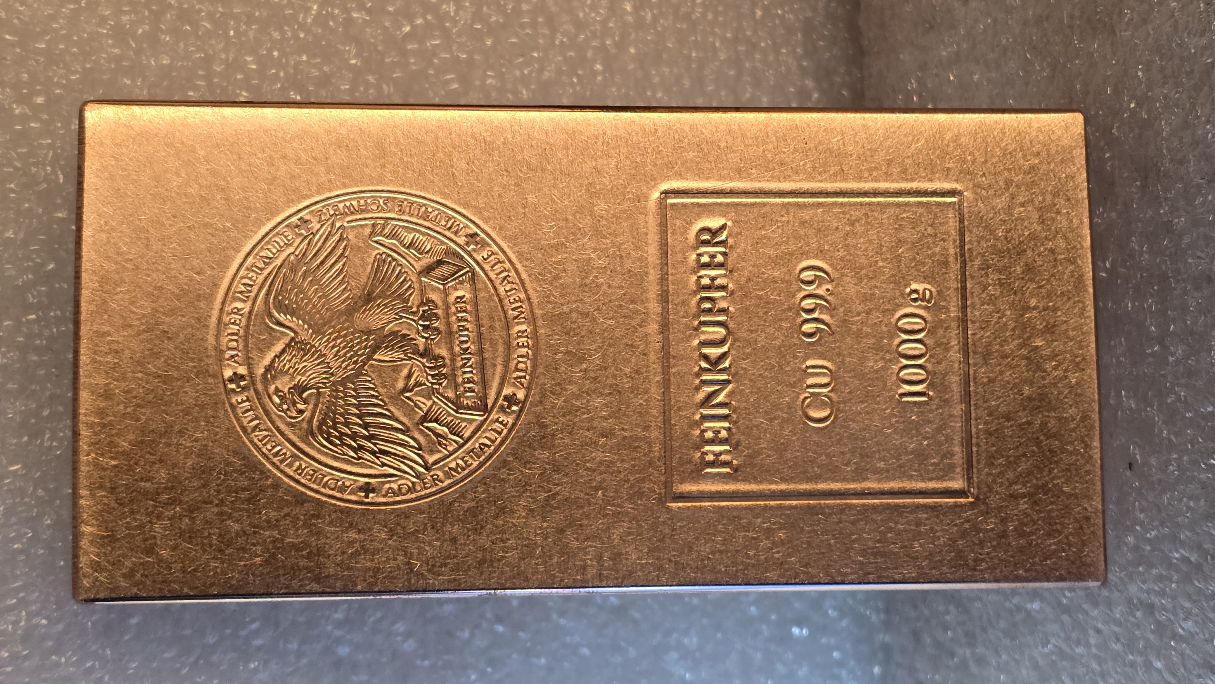 TOP NEUHEIT! Kupferbarren Set -5 kg (5000g) - Muster C – Oberflächenfinish Satin