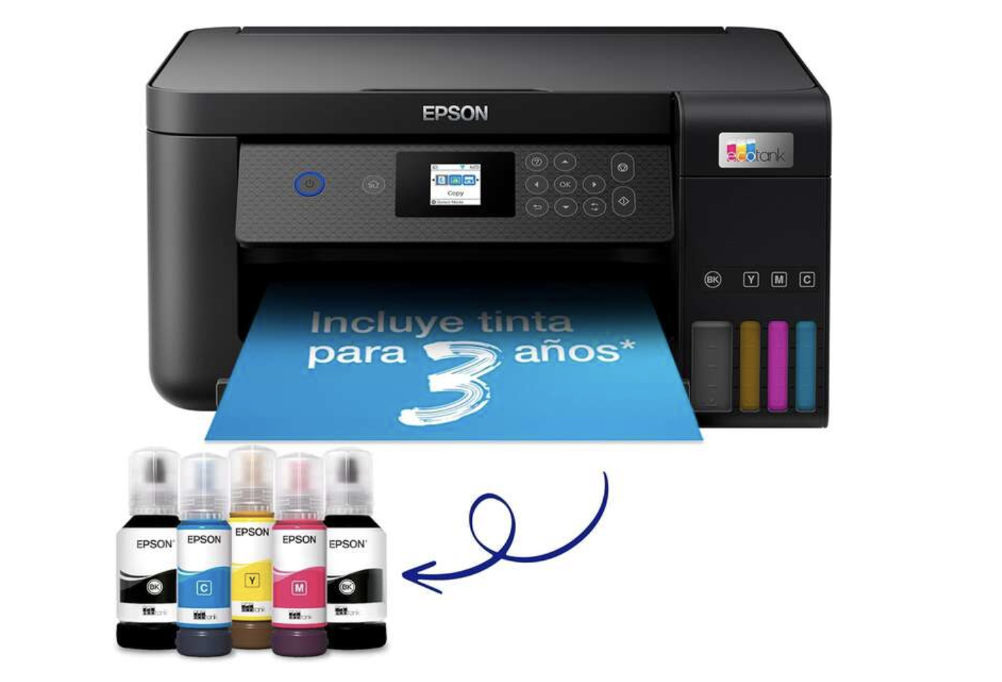 Epson EcoTank ET2870 Impresora Multifuncion Color WiFi 33ppm - Pantalla LCD Color