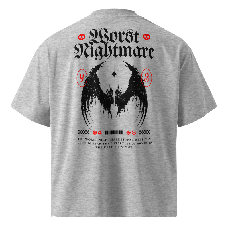 Unisex organic oversized high neck t-shirt | Borst Nightmare