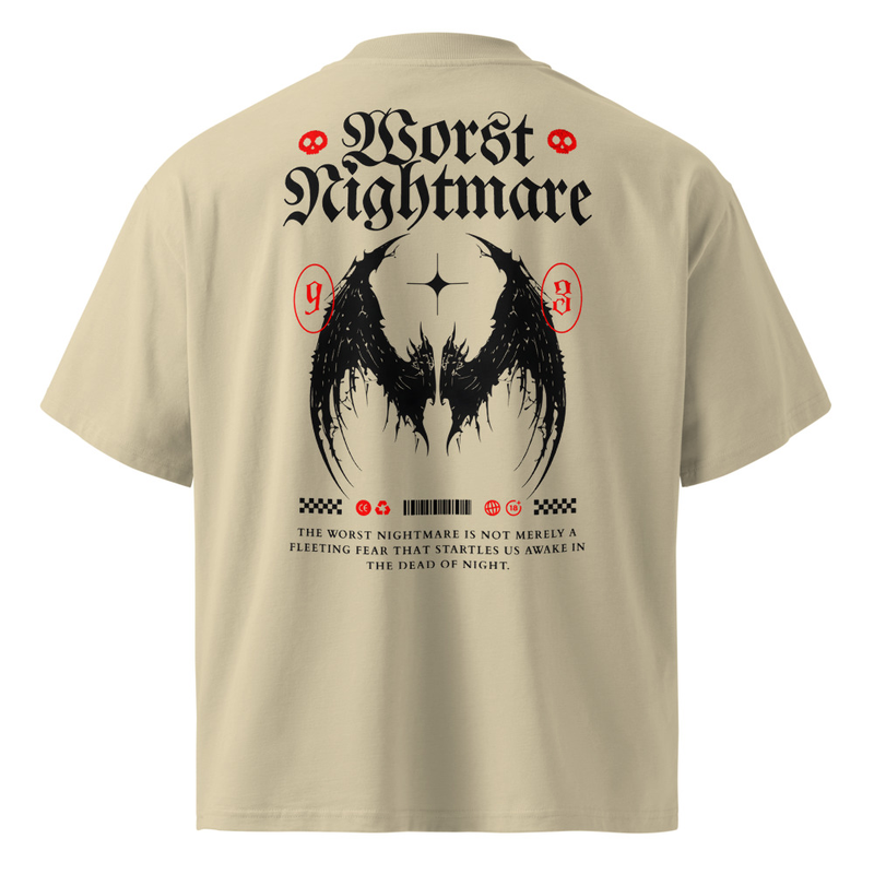 Unisex organic oversized high neck t-shirt | Borst Nightmare