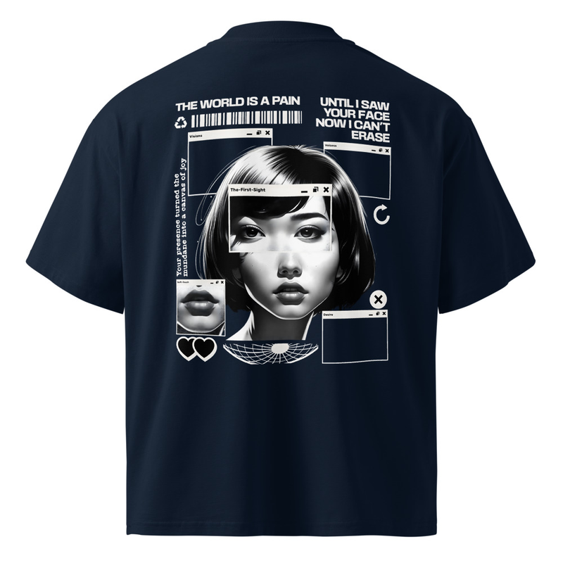 Unisex organic oversized high neck t-shirt | Pain