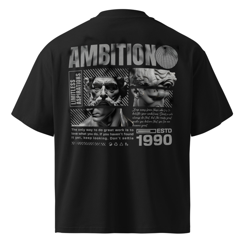 Unisex organic oversized high neck t-shirt | Ambition