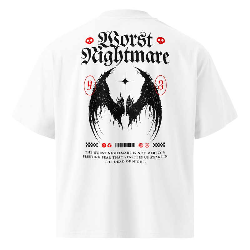 Unisex organic oversized high neck t-shirt | Borst Nightmare