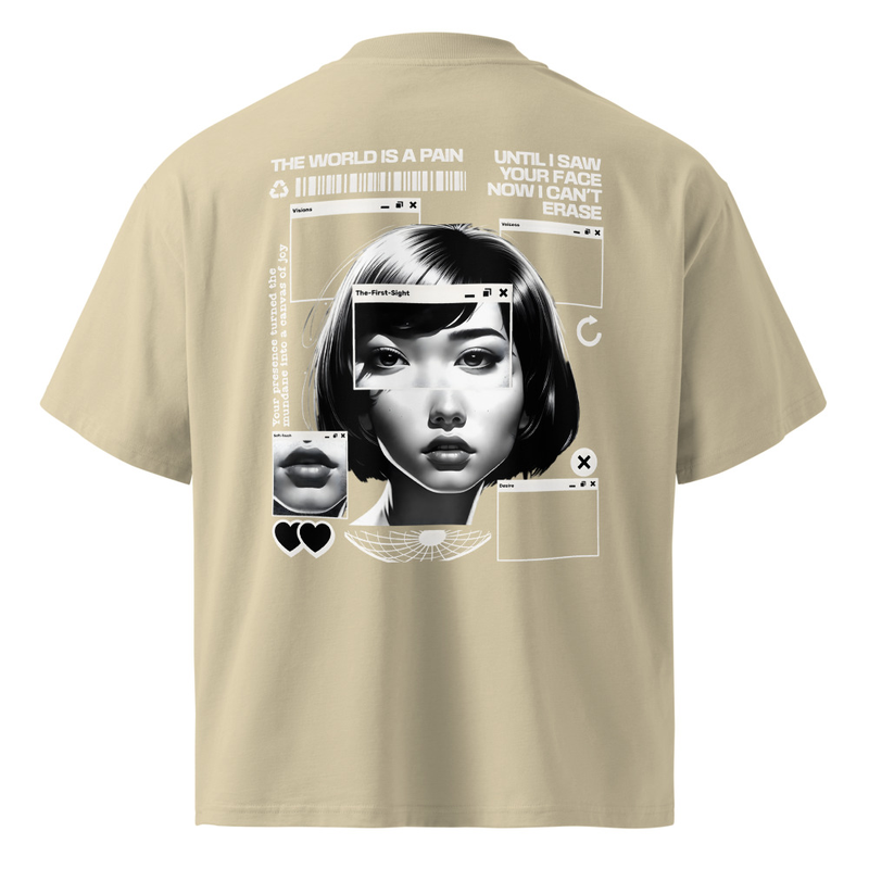 Unisex organic oversized high neck t-shirt | Pain