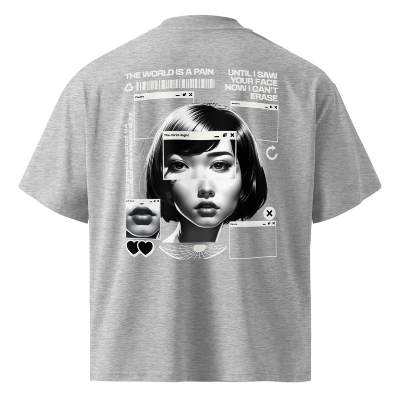 Unisex organic oversized high neck t-shirt | Pain