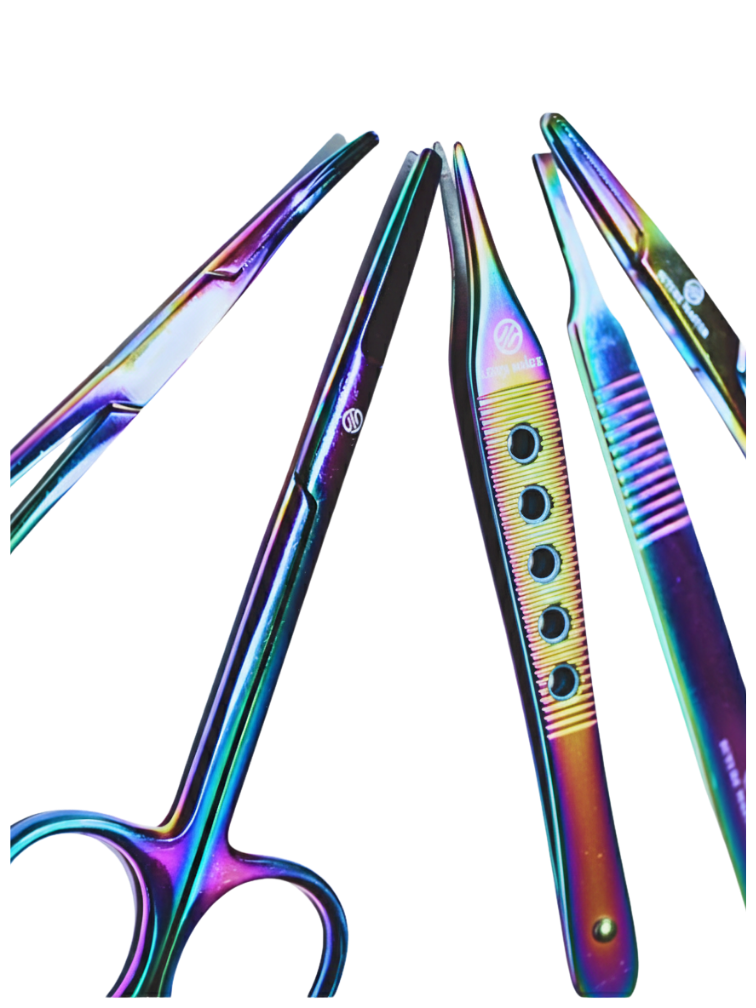 Suture Master™ Deluxe Suturing Instruments Kit – Signature Rainbow Titanium Coated