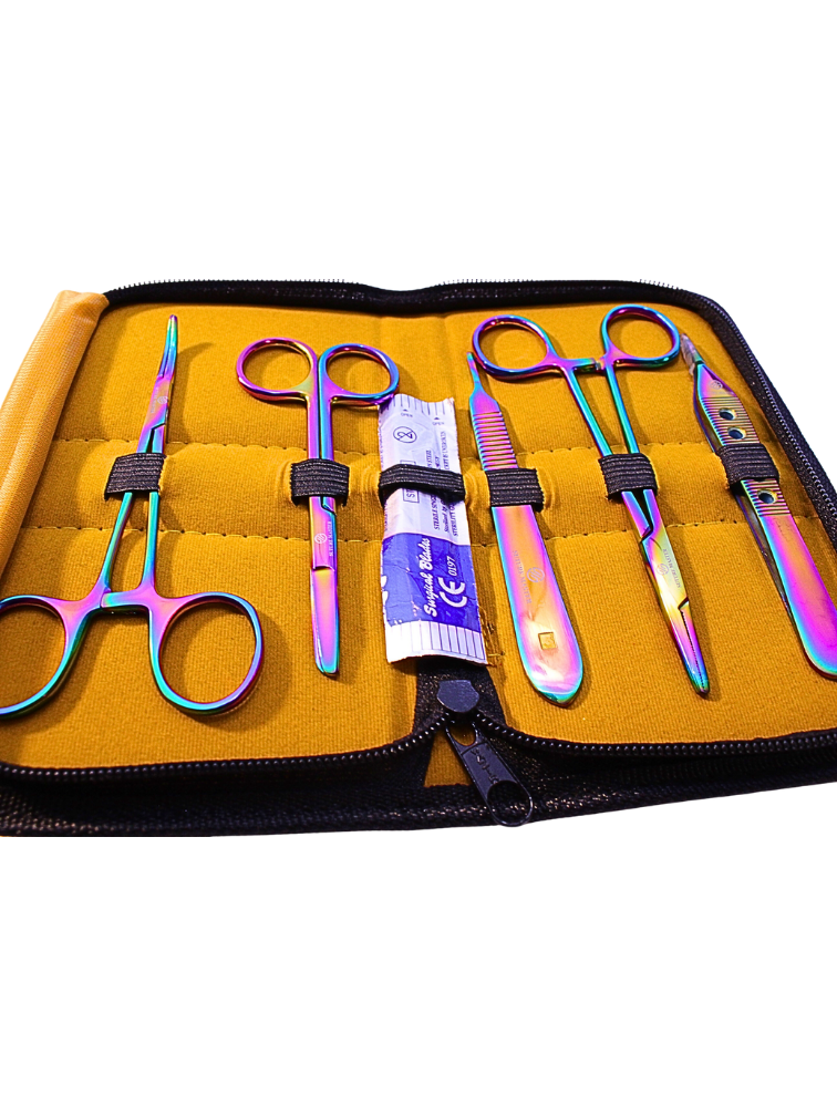 Suture Master™ Deluxe Suturing Instruments Kit – Signature Rainbow Titanium Coated