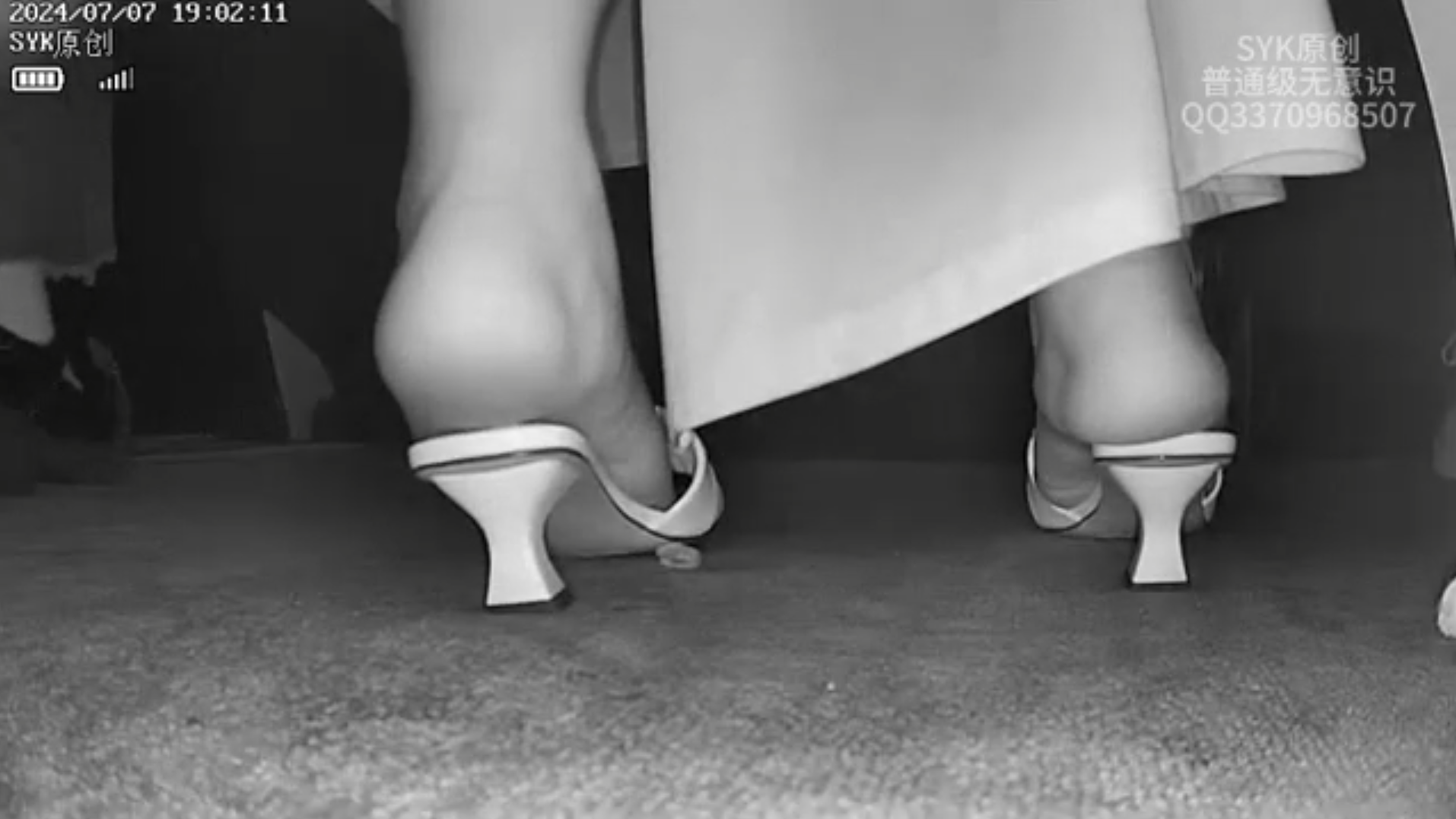 Beautiful women crush pinkie with high heels