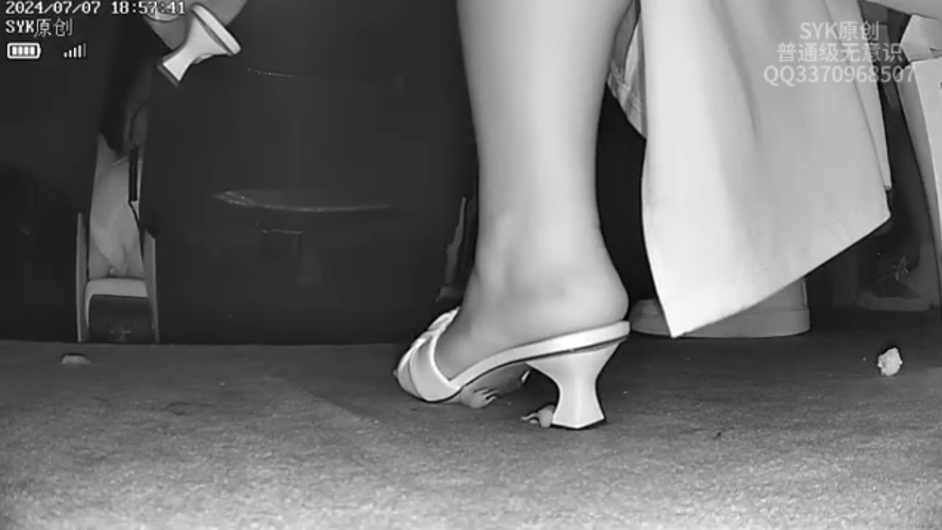 Beautiful women crush pinkie with high heels