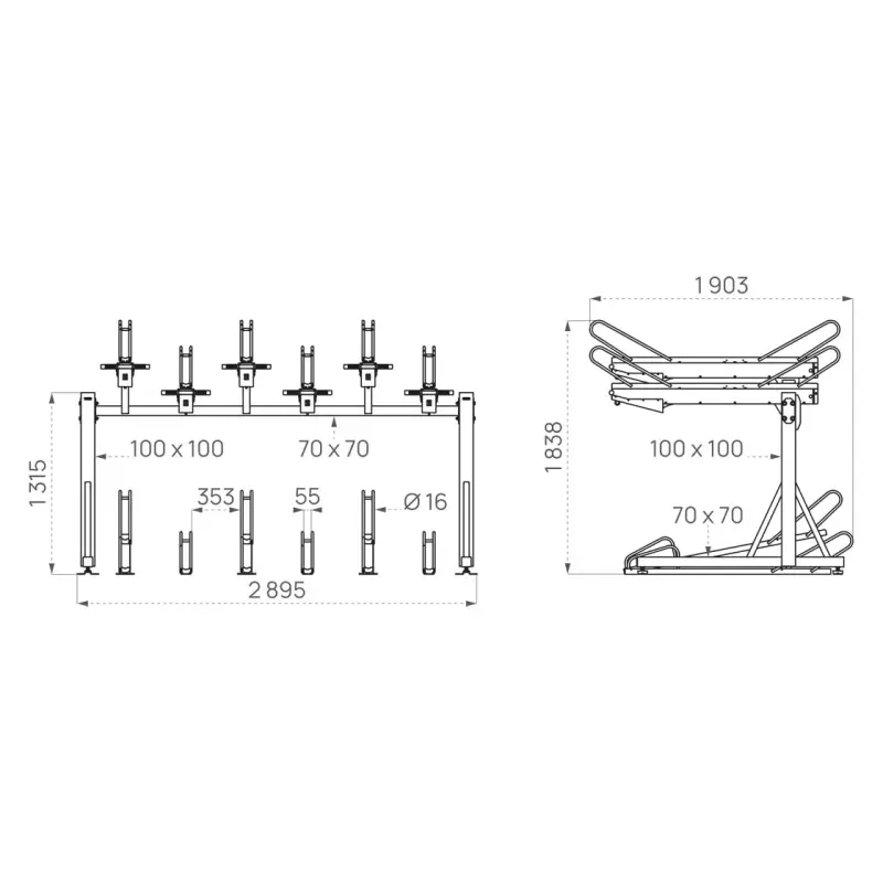 Aparcabicicletas Horizonte de dos pisos