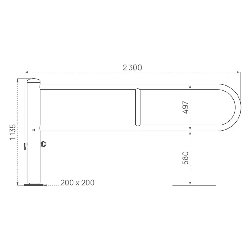 Barrera giratoria longitud 2,3 metros