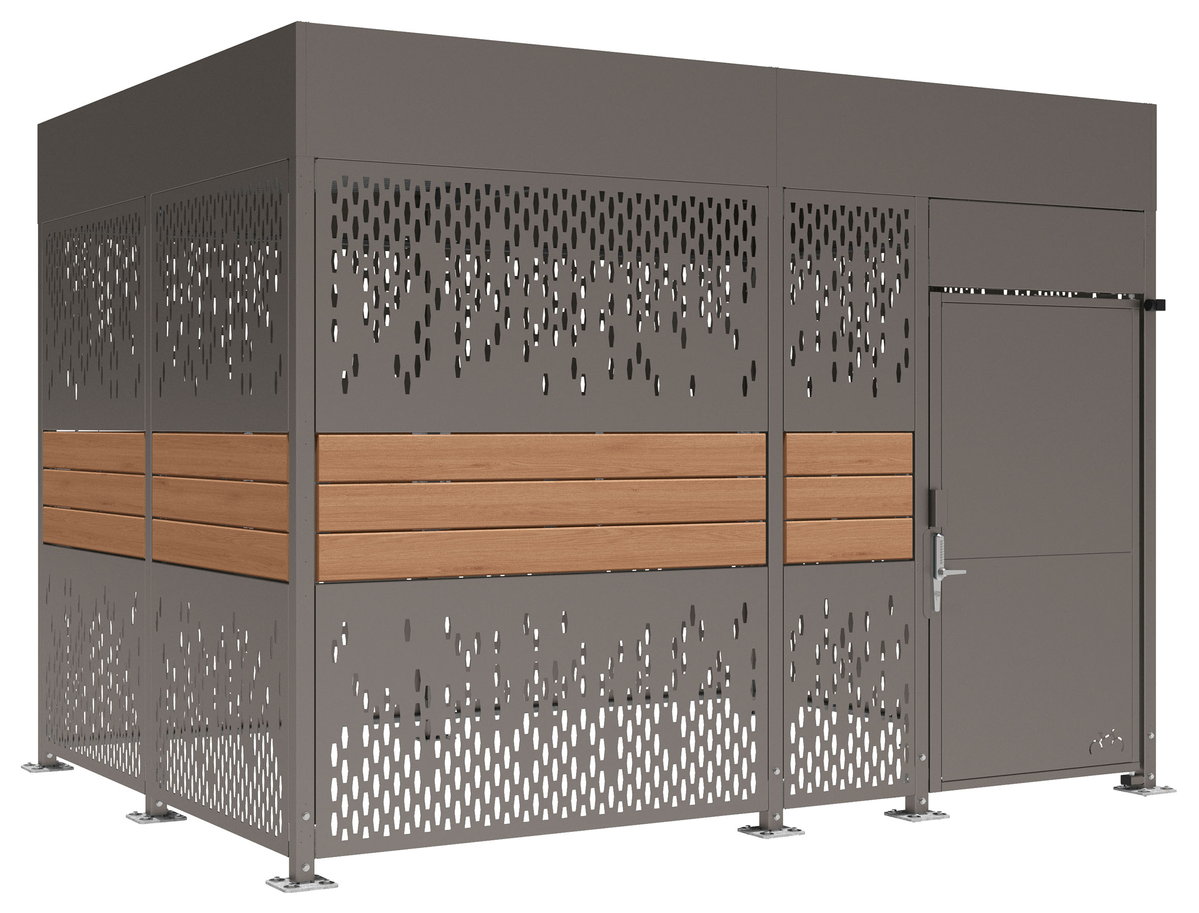 Aparcamiento Horizonte acero y madera