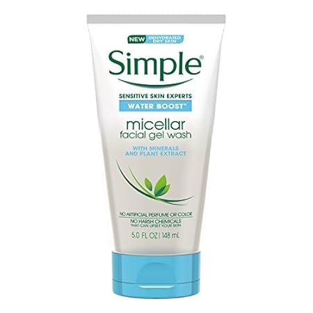 Simple Water Boost Micellar Facial Gel Wash for Sensitive Skin, 5 Ounce (Pack of 3)