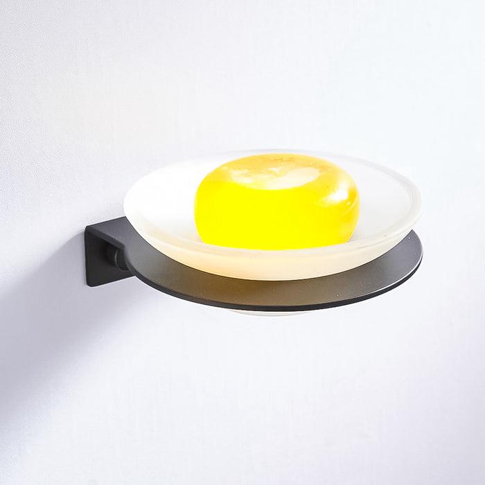 Round soap holder, stainless steel holder with soup dish.