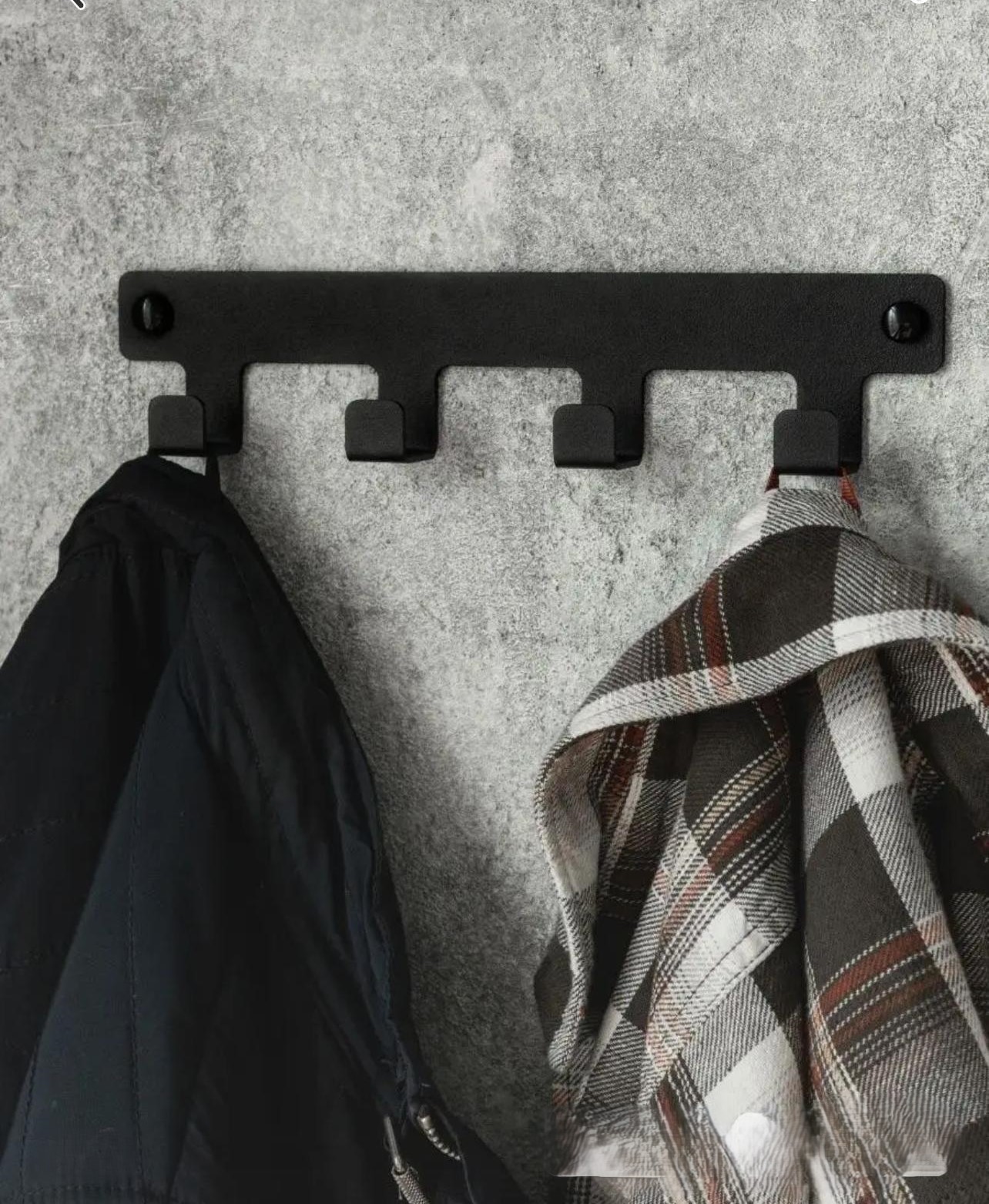 Stainless Steel 4 Hooks - Black