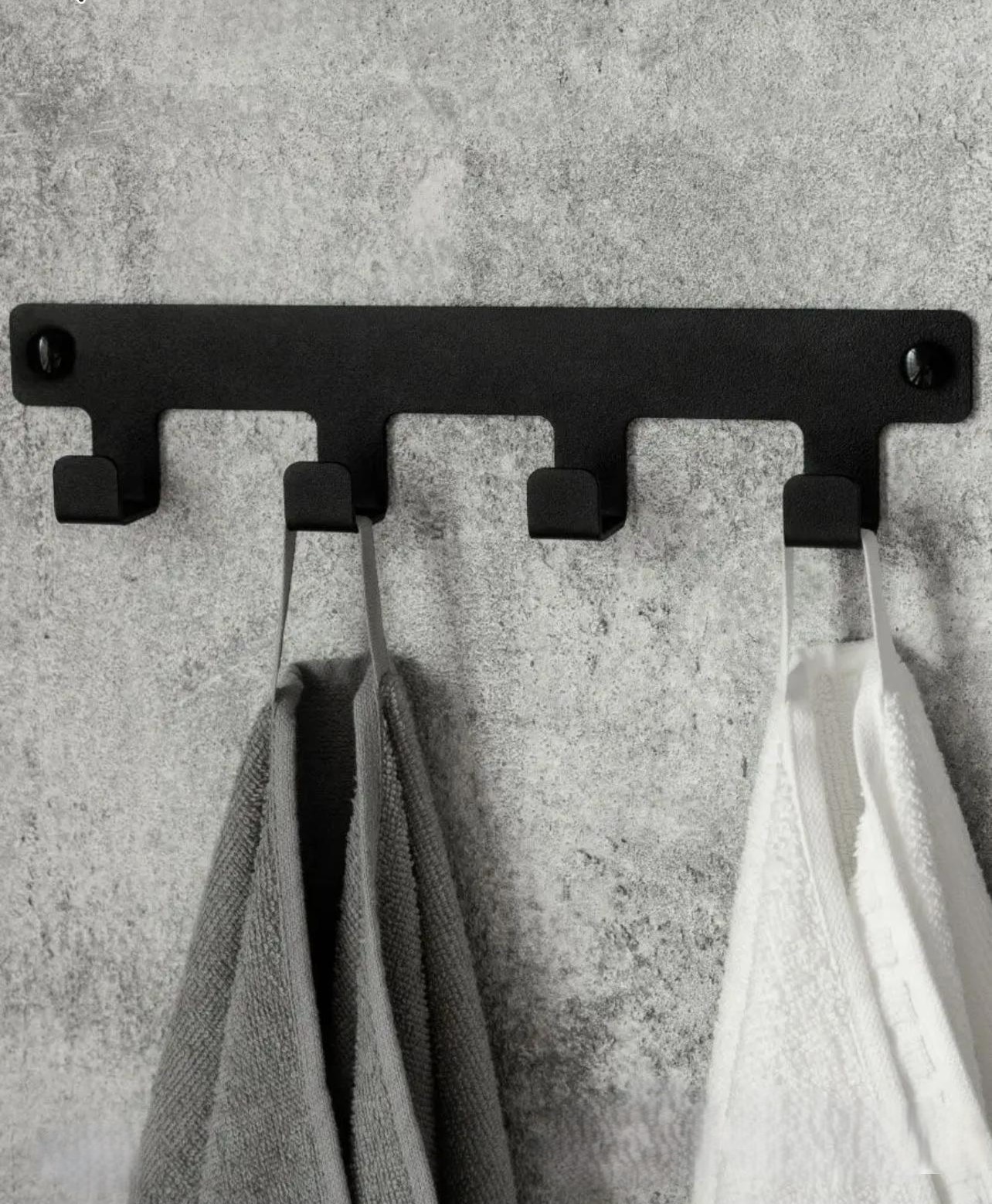 Stainless Steel 4 Hooks - Black