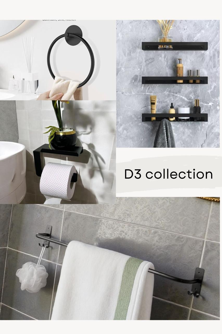 Complete 6-piece stainless steel accessory set, model D3 - black