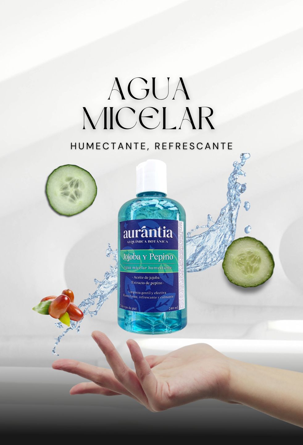 Agua micelar Jojoba y Pepino