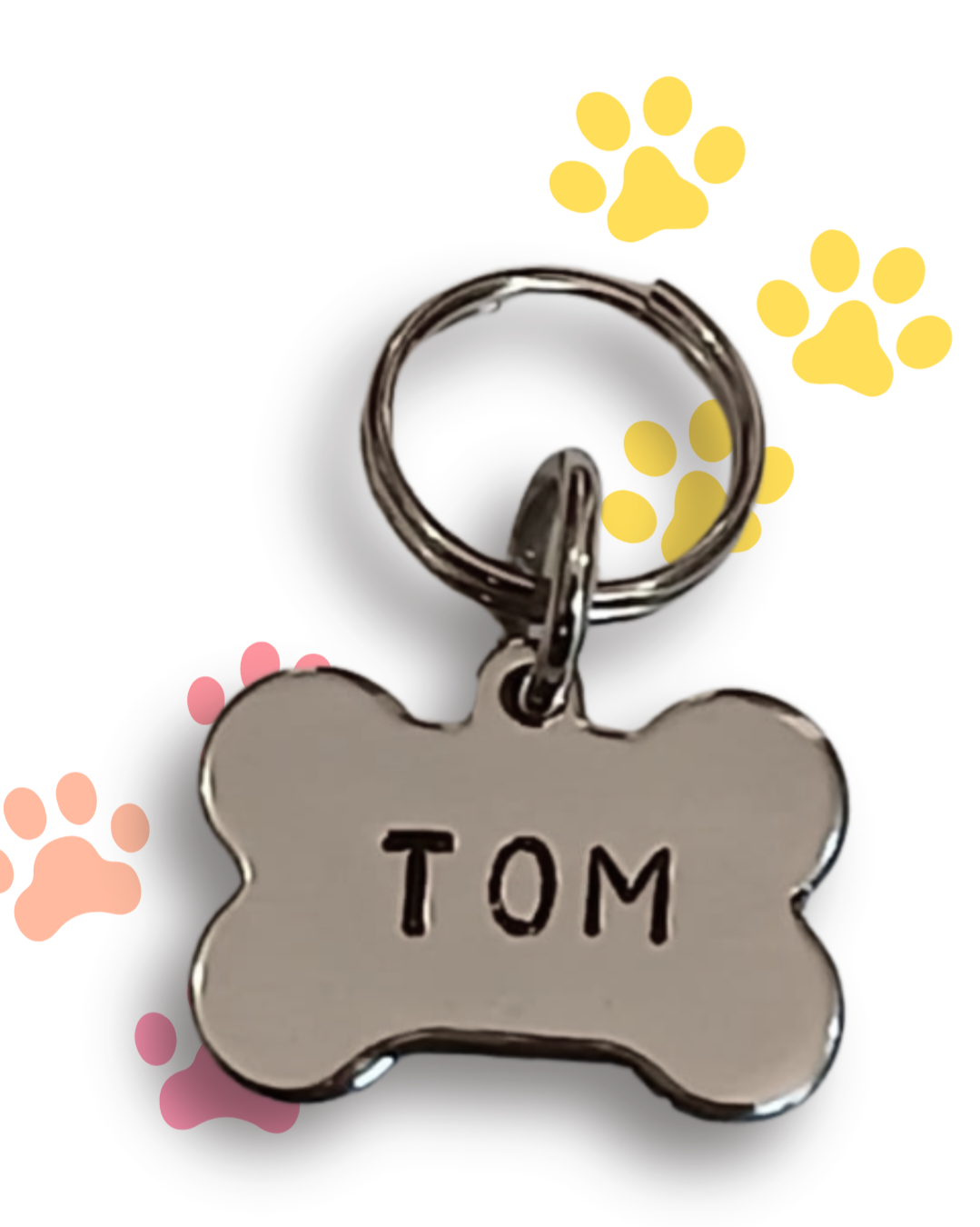 Placa grabada en forma de hueso