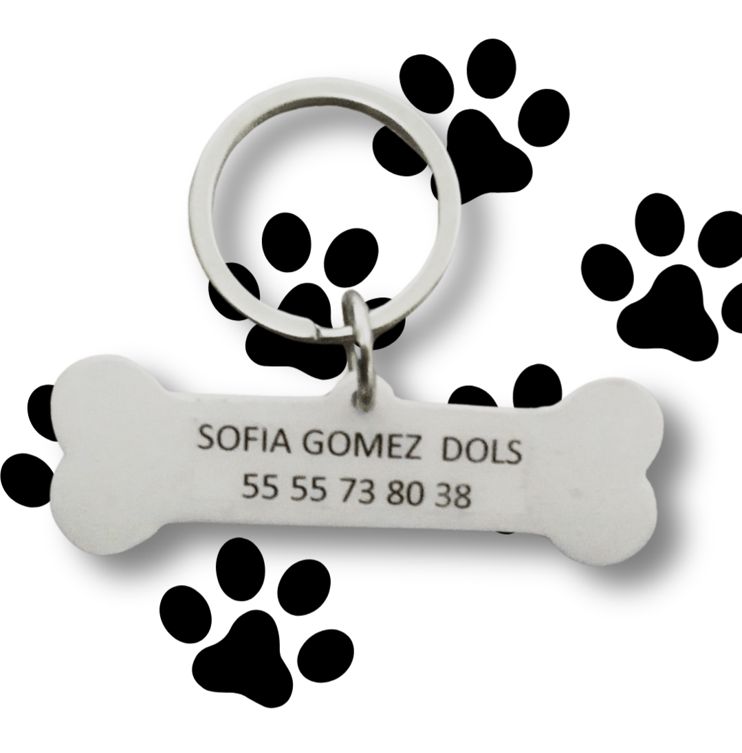 Placa de color en forma de hueso largo