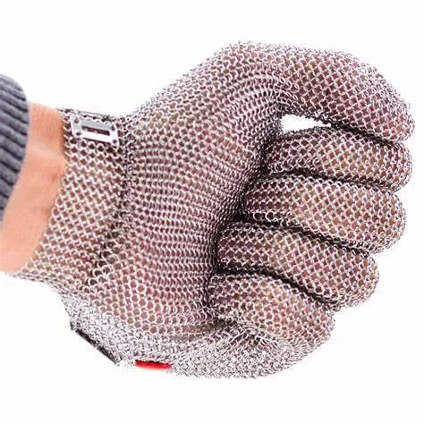 Luva malha de aço