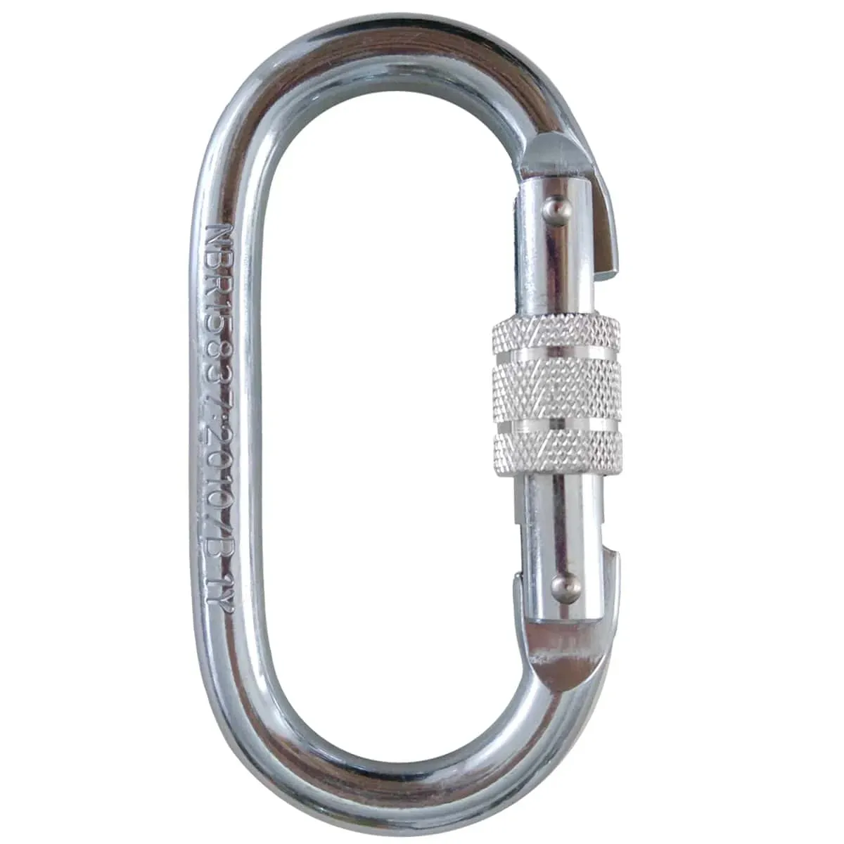 Mosquetão Oval de Aço com Rosca