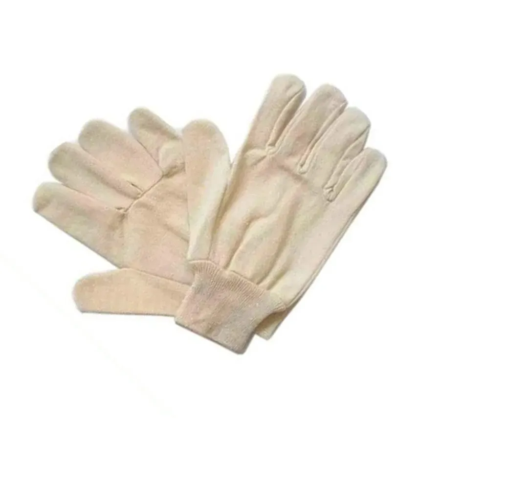 Luva de lona com punho em malha.