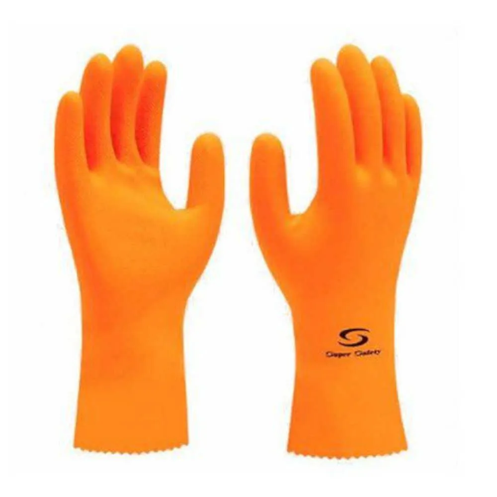 Luva de látex amarela/laranja