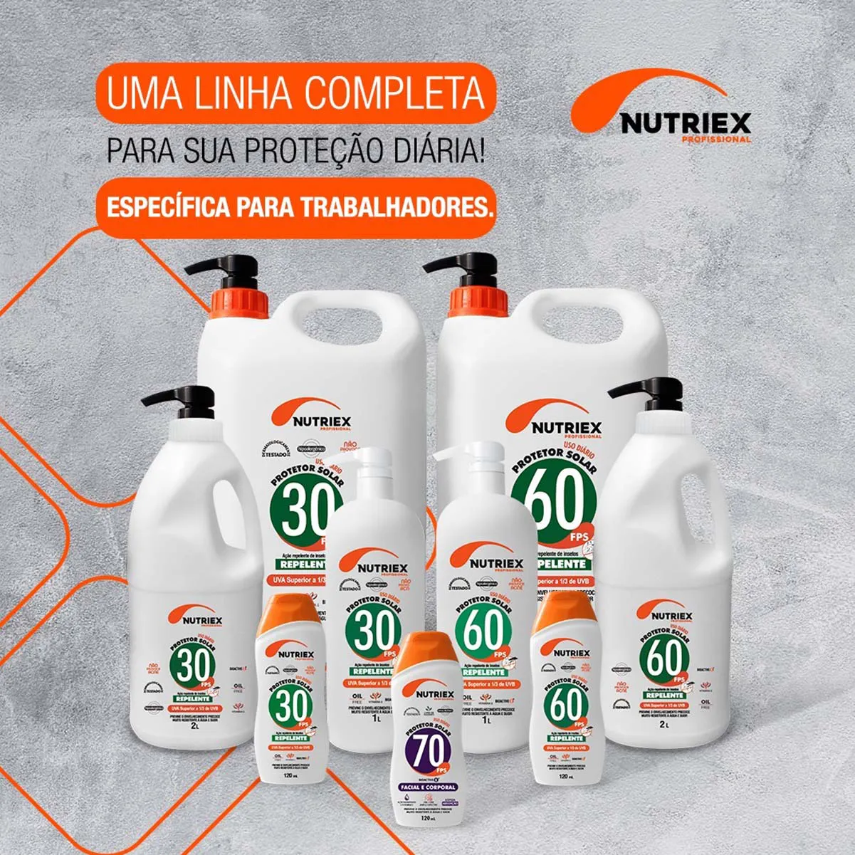 Protetor Solar Nutriex fator 30, 60 ou 70 