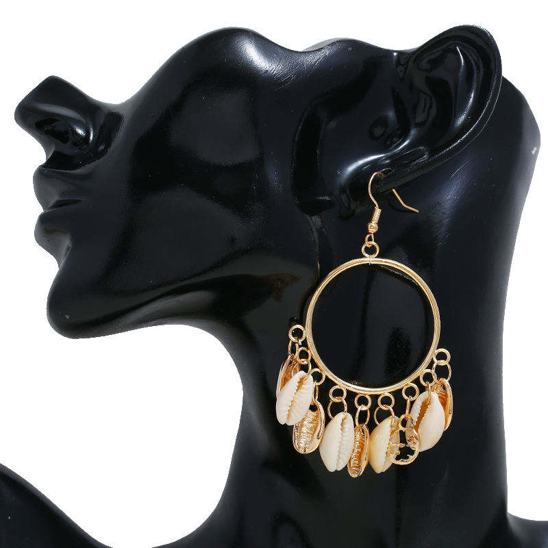 Gold Hoop Shell Earrings