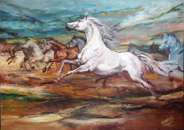 Cavalcade - Tableau à l'acrylique sur toile