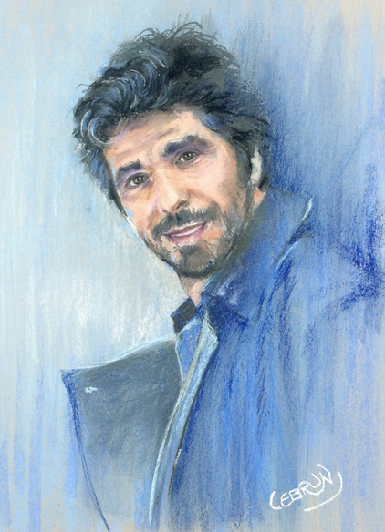 Portrait de Patrick Fiori aux pastels