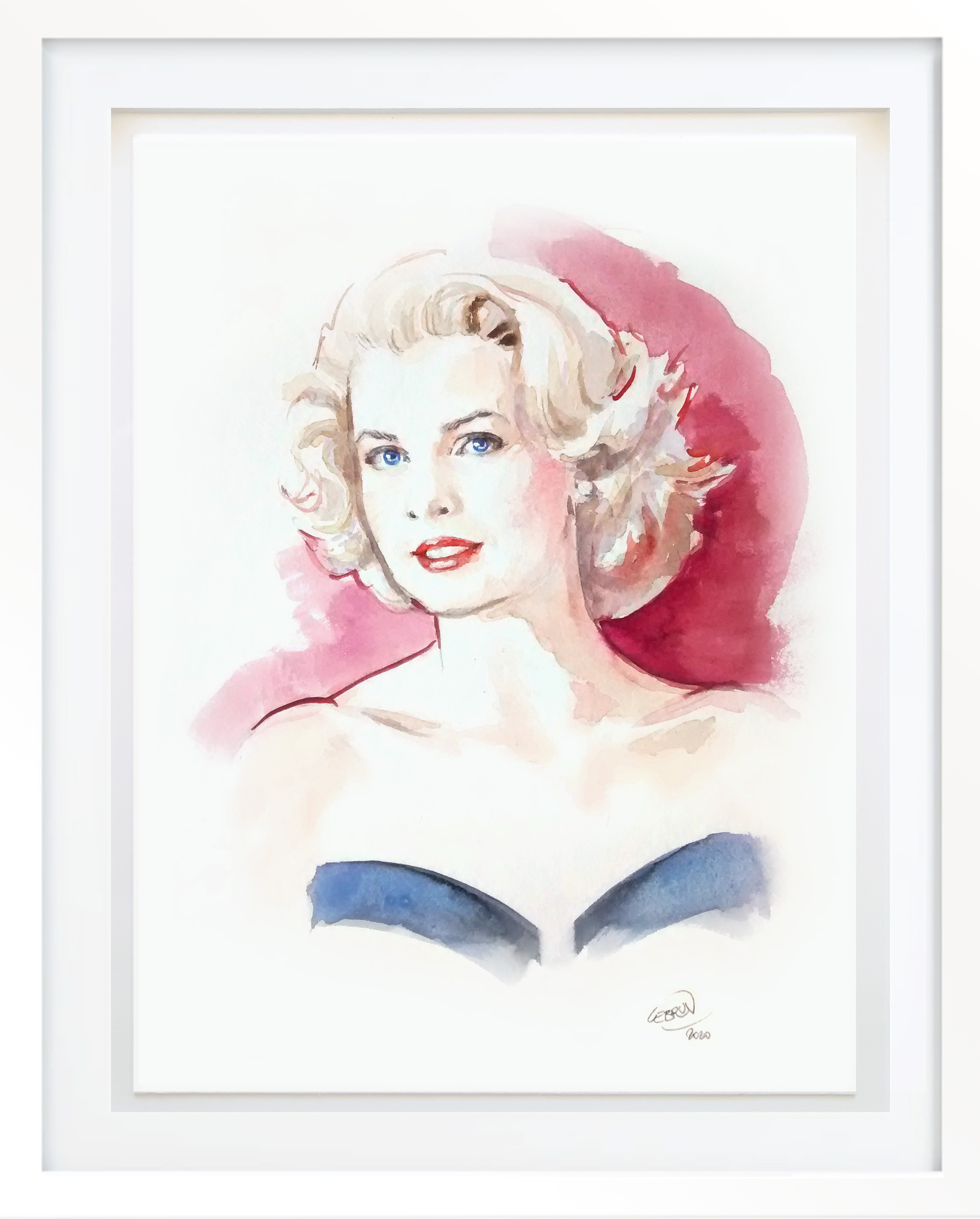 Portrait aquarelle de Grace Kelly